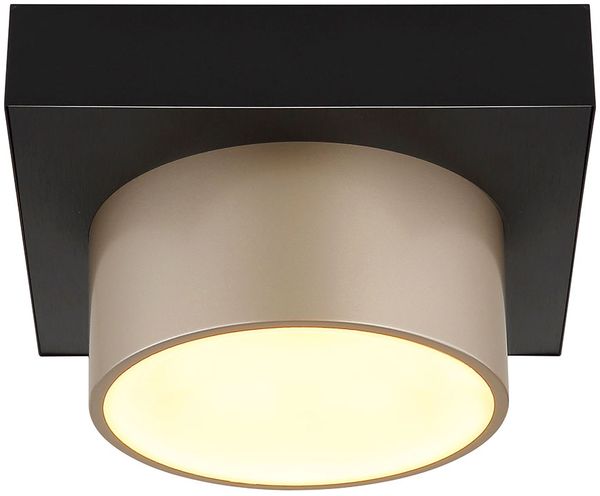 LED Deckenleuchte, schwarz matt, champagnerfarben, L 20 cm