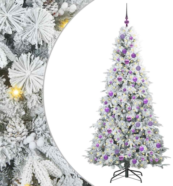 vidaXL Künstlicher klappbarer Weihnachtsbaum Weiß 180 cm PE und PVC 3397490