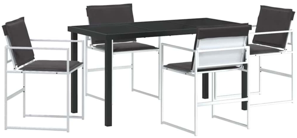 vidaXL Garten Essgruppe 5 pcs Weiß Textilene und Stahl 3379339