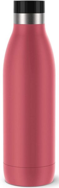Emsa 'Bludrop' Isolier-Trinkflasche mit Quick-Press Verschluss, Edelstahl Koralle, 0,7l