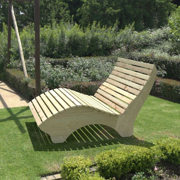 Relaxliege "Ruhe-Vroni" (Zirbe) 2-teilig stehend Breite 120 cm