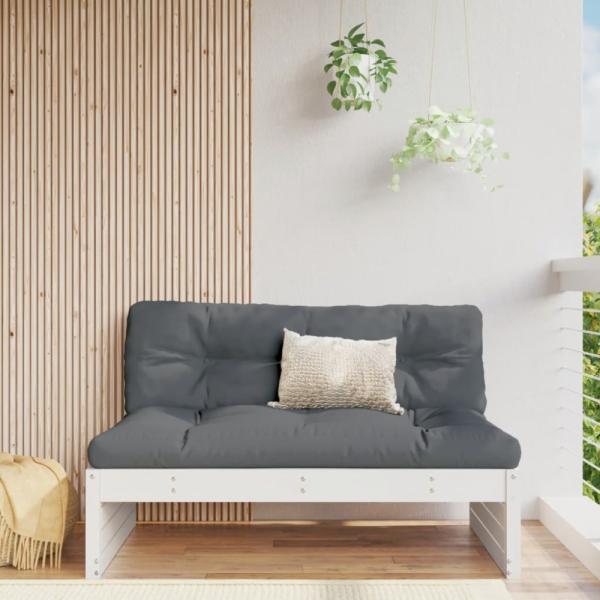 vidaXL Garten-Mittelsofa Weiß 120x80 cm Massivholz Kiefer 825745