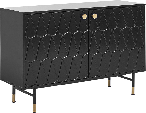 Sideboard schwarz gold mit 2 Türen ADANTE