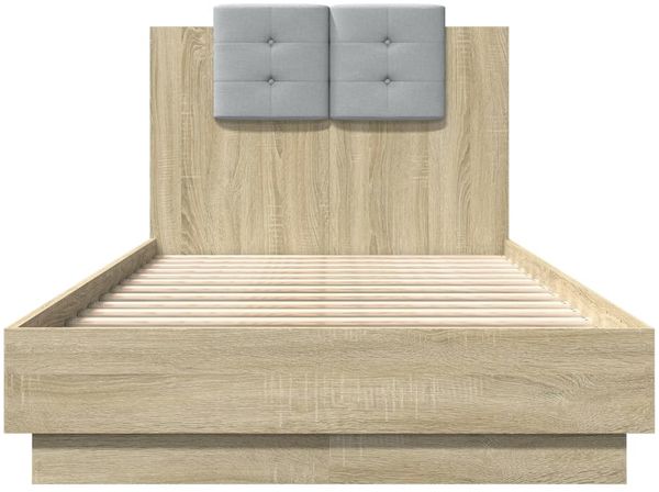 vidaXL Bettgestell mit Kopfteil Sonoma-Eiche 90x190 cm Holzwerkstoff 3209970 Bild 4