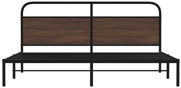 vidaXL Metallbett ohne Matratze Braun Eichen-Optik 180x200 cm 3318656 Bild 5