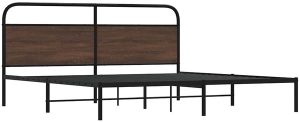 vidaXL Metallbett ohne Matratze Braun Eichen-Optik 180x200 cm 3318656 Bild 3