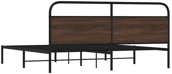 vidaXL Metallbett ohne Matratze Braun Eichen-Optik 180x200 cm 3318656 Bild 7
