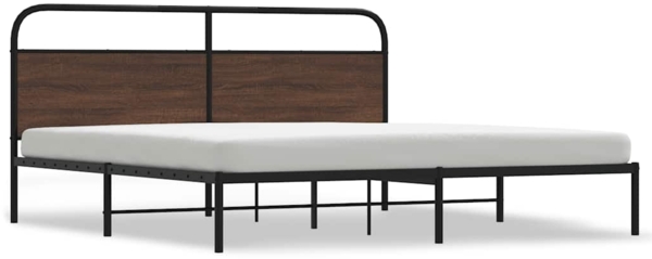 vidaXL Metallbett ohne Matratze Braun Eichen-Optik 180x200 cm 3318656