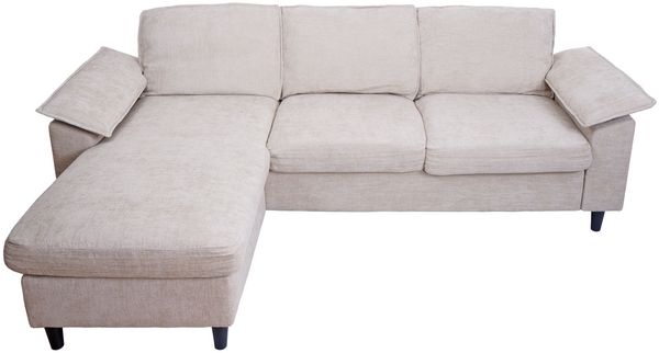 Mendler 'HWC-O71' Sofa-Garnitur, L-Form, Liegefläche links/rechts, Stoff beige, 84 x 229 x 140 cm Bild 5