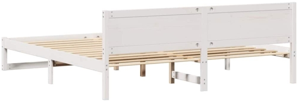 vidaXL Bettrahmen mit Kopfteil Weiß 180 x 200 cm Massives Kiefernholz 873263 Bild 6