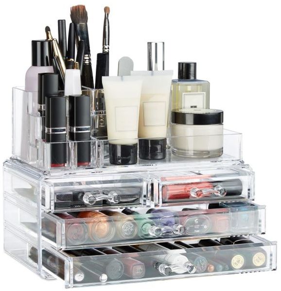 Relaxdays Make Up Organizer mit 4 Schubladen