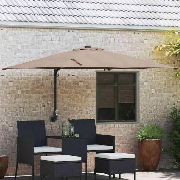 vidaXL Garten-Sonnenschirm Taupe 248,5 x 247,5 x 160 cm 42003254