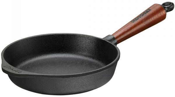 Servierpfanne 20 cm aus Gusseisen 0002T, hoher Rand / Griff Buche von SKEPPSHULT