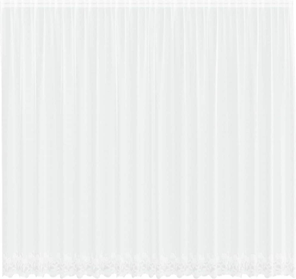 vidaXL Spitzenvorhang mit Vorhängen Floral Weiß 280 x 500 cm Polyester 4107811