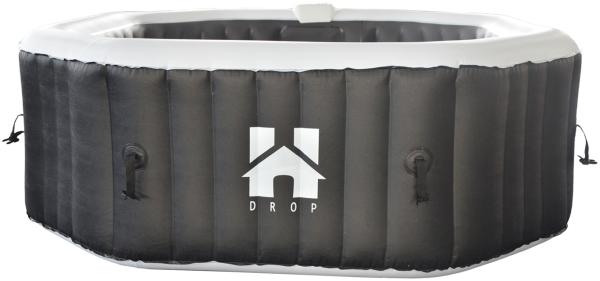 HOME DELUXE Outdoor Whirlpool DROP inkl. Abdeckung - ⌀185 cm Schwarz für 6 Personen