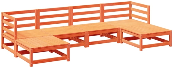 vidaXL 6-tlg. Garten-Sofagarnitur Wachsbraun Massivholz Kiefer 3299564
