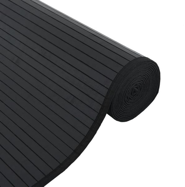 vidaXL Teppich Rechteckig Schwarz 60x100 cm Bambus 376828 Bild 4
