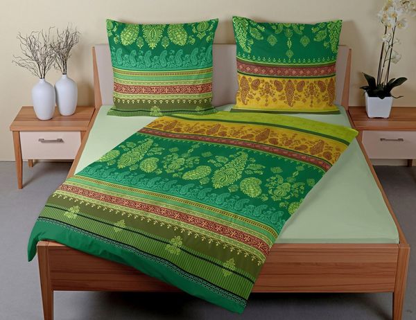 CASATEX Bettwäsche Esa, Satin, 3 teilig, Ornamente und Blüten Design