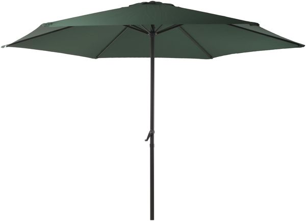 Sonnenschirm THOMAS Ø 300cm 6 Streben Grün Polyester | Gartenschirm Balkonschirm UV-Schutz
