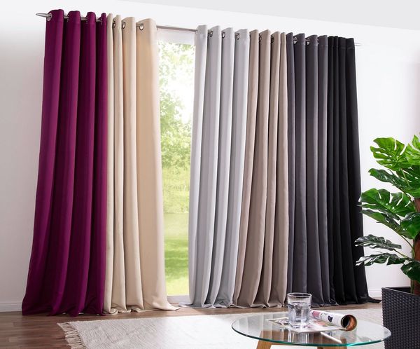 DecoHome24 Gardine Brillant, Ösen (2 St), blickdicht, blickdicht