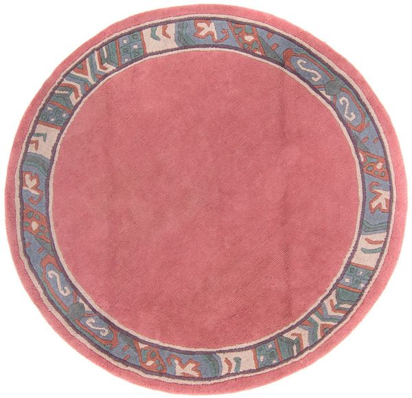 Nepal Teppich rund - 197 x 197 cm - fuchsia