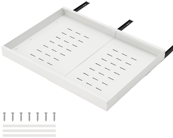 Home Nature Wohnkonzept Küchenschrank Ausziehschublade, 1er Set, mit Klebehalterung ohne Bohren, 68 x 52 x 7,5 cm, Karbonstahl, Vielseitig für Küche und Bad, Weiß