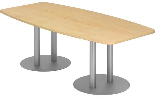 Konferenztisch KT22S 220x105cm Ahorn Säulenfuße Gestellfarbe: Chrom Bild 1