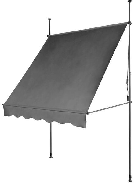 SVITA Klemmmarkise 200x120 cm Balkonmarkise Schutz Markise Dunkelgrau Anthrazit