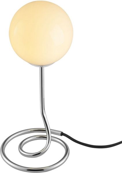 OTTO home Tischleuchte Orrell, ohne Leuchtmittel, Ø 12, H: 31,3 cm, Materialmix - Metallfuß mit weißem Glasschirm