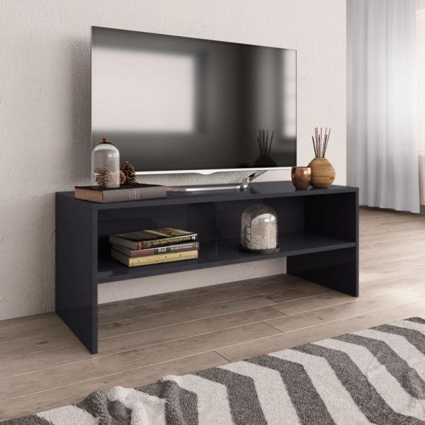 vidaXL TV-Schrank Hochglanz-Grau 100x40x40 cm Holzwerkstoff 800053