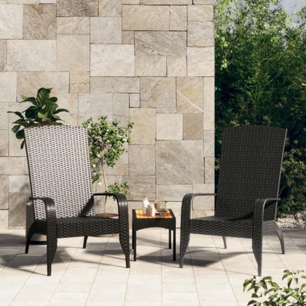 vidaXL Adirondack-Gartenstuhl Schwarz Poly Rattan 319694