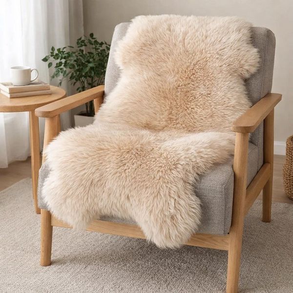 Provellus Teppich Echtes Lammfell Schaffell – weich & flauschig, Naturfell Teppich, 100-120 cm