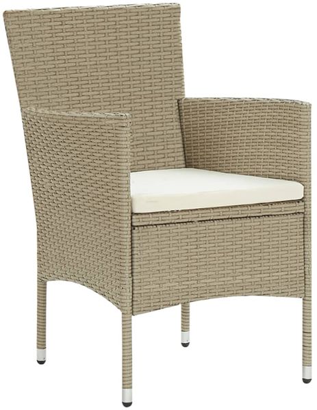 vidaXL 5-tlg. Garten-Essgruppe Poly Rattan Beige 3058490 Bild 3