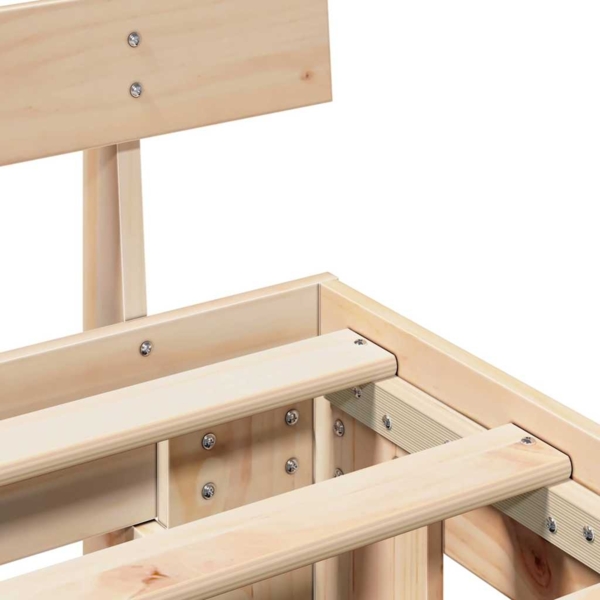 vidaXL Bettrahmen mit Kopfteil Natur 135 x 190 cm Massives Kiefernholz 872449 Bild 7