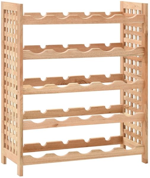 vidaXL Weinregal für 25 Flaschen Nussbaumholz Massiv 63x25x73 cm 247101