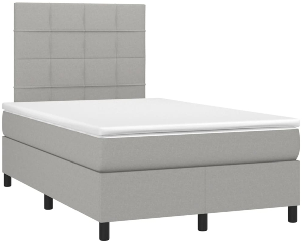 vidaXL Boxspringbett mit Matratze Hellgrau 120x190 cm Stoff 3269881