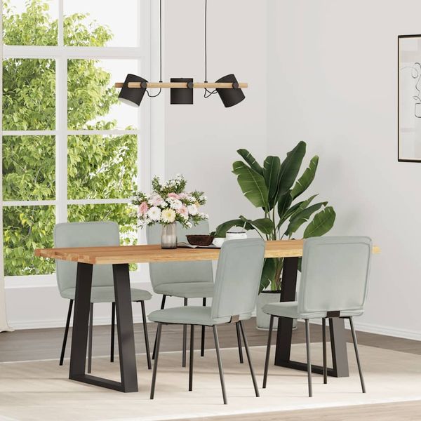 vidaXL Esszimmerstühle 4 Stk. Hellgrau Samt 3315309