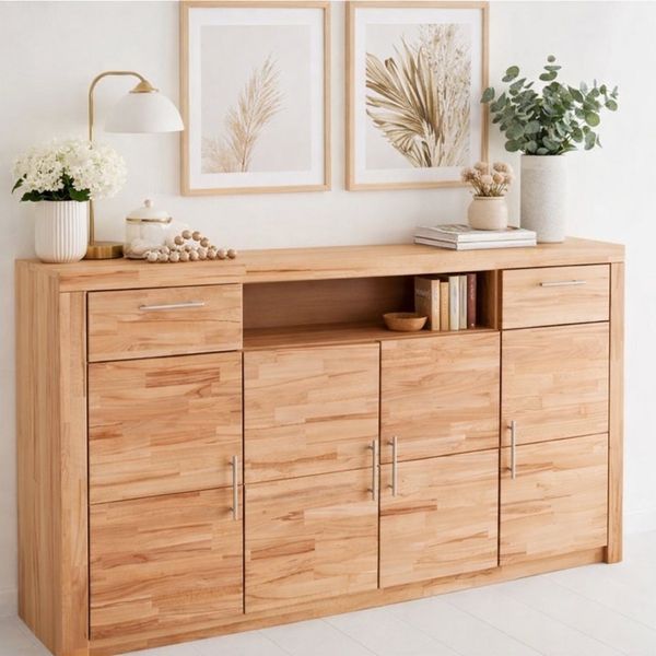 bv-vertrieb Sideboard Anrichte 182x42x107 Sideboard Türenkommode Kernbuche teilmassiv #1421
