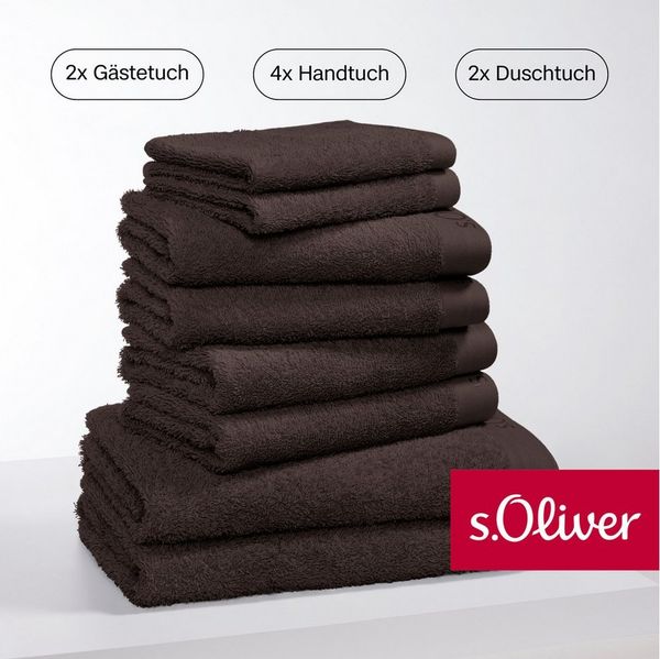 s.Oliver Handtuch Set s.Oliver, Premium Qualität, 600 gr/m², Walkfrottier (Set, 8-St), 2 Gästetücher 30x50, 4 Handtücher 50x100, 2 Duschtücher 70x140