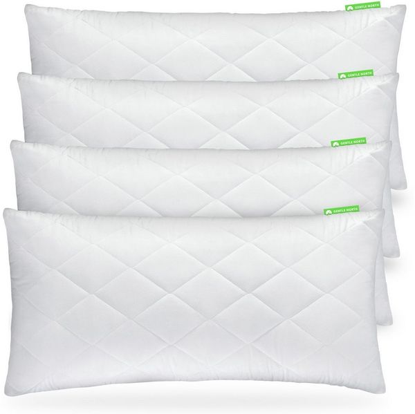 Gentle North Microfaserkissen Doppelpack Kopfkissen zum Schlafen - Schlafkissen, Füllung: 100% Polyester, Bezug: Polyester, Seitenschläfer, Seiteschlfäer, Bauchschläfer, Rückenschläfer, Comfort, 2-tlg, Reißverschluss für Füllung-waschbar-Made in EU-all...