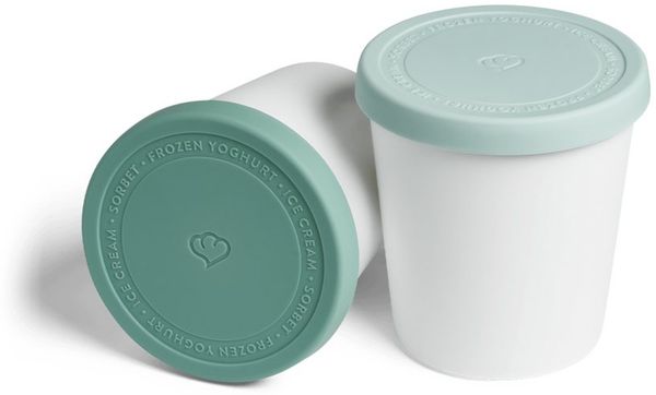 Springlane Thermobehälter für Speiseeis, verschiedene Variationen, Kunststoff, 2er-Set Mint, 1 Liter, doppelwandig