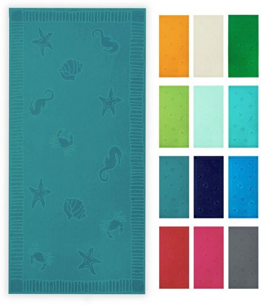 ZOLLNER Strandtuch, Frottier (1-St), 100 x 200 cm, 100% Baumwolle, vom Hotelwäschespezialisten