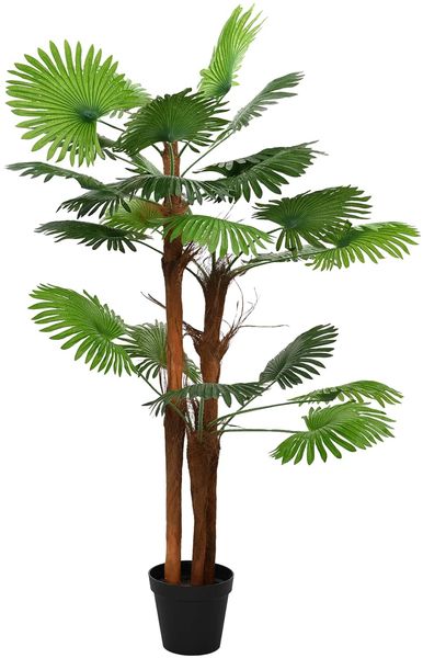 vidaXL Künstliche Fächerpalme Grün 75 x 25 x 180 cm Stoff und Bambus 42042062