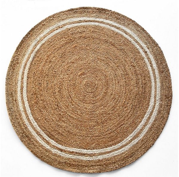 Karat Teppich Jute Rund, Handgewebter Naturteppich, In verschiedenen Ausführungen