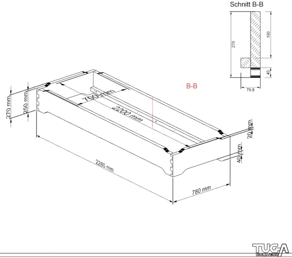Stapelbett Holzbett (Zirbe) "Gäste-Edi" 70 x 220 cm 27 cm Zirbenbett Gästebett Bild 5