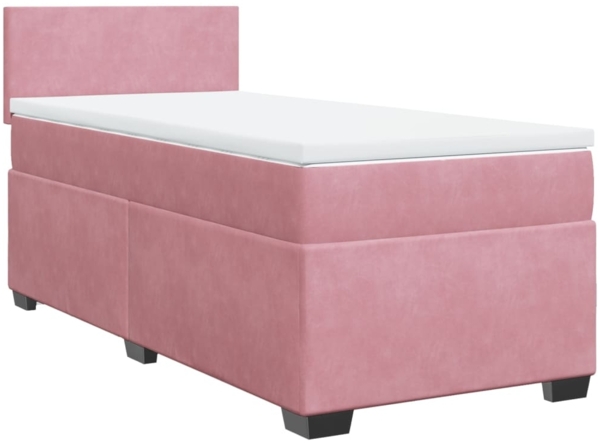 vidaXL Boxspringbett mit Matratze Rosa 90x190 cm Samt 3286185