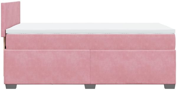 vidaXL Boxspringbett mit Matratze Rosa 90x190 cm Samt 3286185 Bild 9