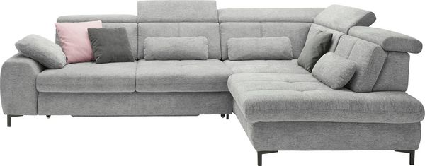 set one by Musterring Ecksofa SO 3400 Sitzhöhe 47cm oder 49cm, Sitztiefe verstellbar, B/T 317/220 cm, Kaltschaumpolsterung, Flachgewebe, whlw. mit Funktionen, Sitzhöhe 47