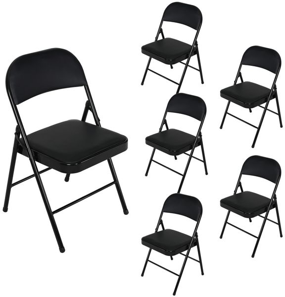 Klappstuhl Wedigo PVC Gestell Schwarz 6 Stück