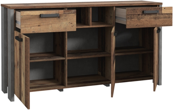 99rooms Califfo Kommode III Altes Holz Optik Beton Optik Bild 3